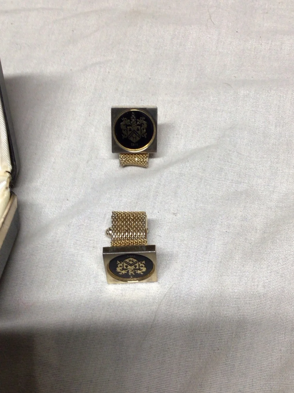Newport Gold and Black Crest Cuff Links